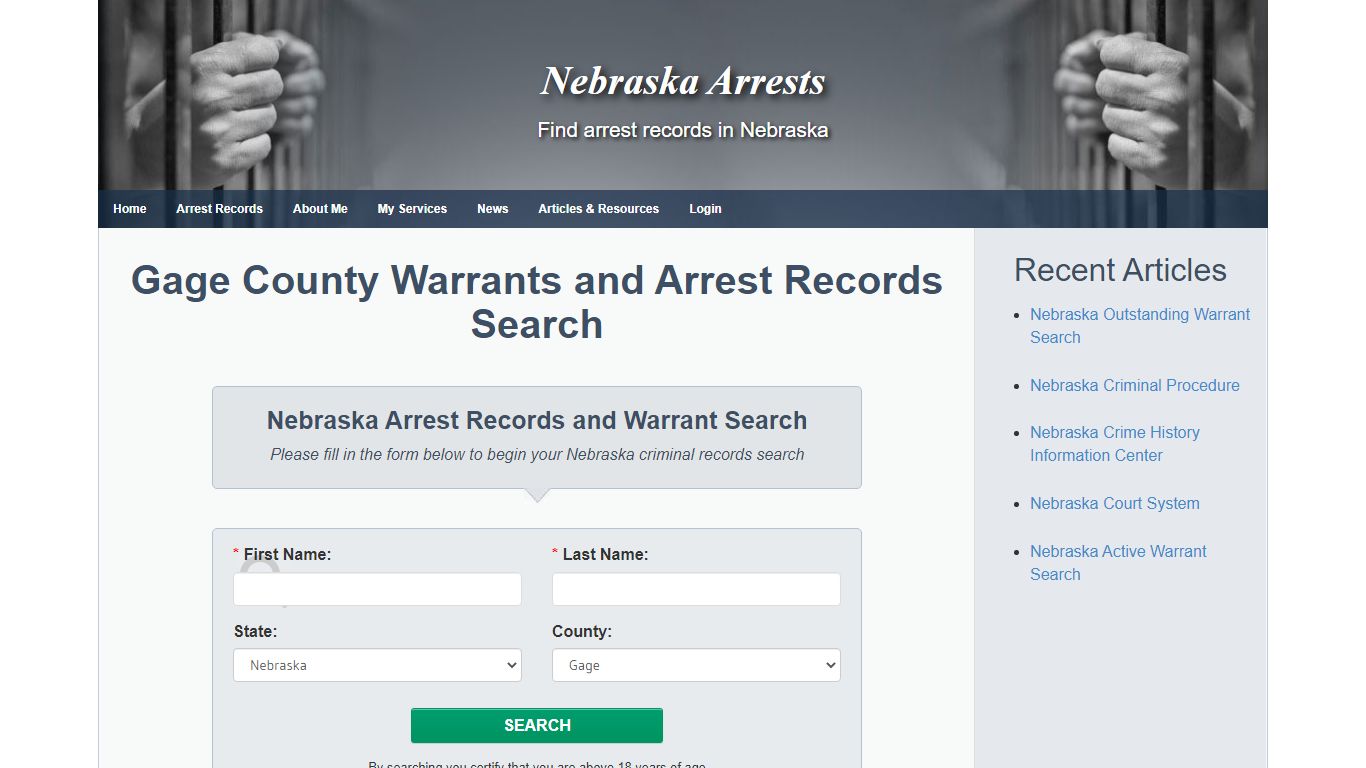 Gage County Warrants and Arrest Records Search - Nebraska Arrests